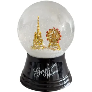 Echtglas-Schneekugel - Fast wie echter Schnee, Steffl & Riesenrad, 4 cm