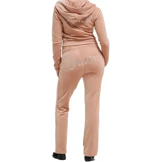 Juicy Couture Damen Tina Track Pant samtige Sweathose Trainingshose mit Kordelzug Jogger für Sport Freizeit Fitness in verschi. Farben Lässige Hose, CAFÉ AU Lait, M
