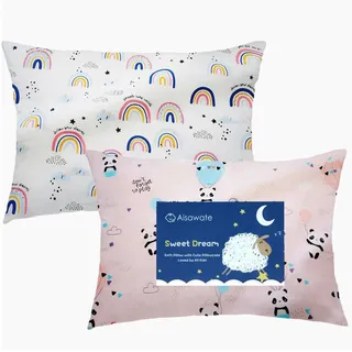 Kinder Kissenbezug 2 Stück, 100% Baumwolle Baby Kissenbezu, 40x60 cm Kissenbezug Weich Atmungsaktiv für Jungen Mädchen Bettwäsch Babykissen Bezug mit Umschlag