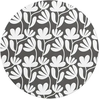 Miquelrius - Mauspad, Größe Ø 200 mm, Polyester-Material für weiches Gleiten, Fester Gummiboden für festen Halt, Kollektion White Flowers