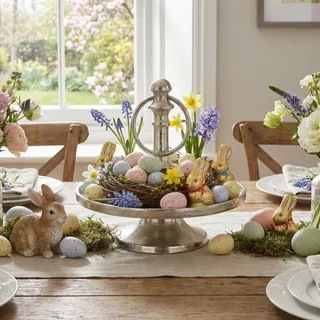 Ambiente Haus »Etagere 1 Stufe Silber und Schwarz«, silberfarben