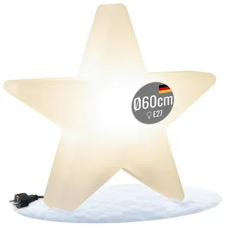 8 seasons DESIGN Shining Star – 60 cm weiß Durchmesser: 54 Polyethylen, 9 W)