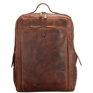 Corno d ́Oro Handmade Rucksack Herren Leder Groß mit Organizer-Fach I Premium XL Lederrucksack Damen für 17 Zoll Laptop I Business Laptoprucksack Vintage Braun