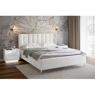 Polsterbett NELLY mit Behälter 140x200 cm Madryt 920 - Weiß