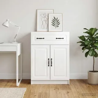 vidaXL Sideboard Hochglanz Weiß 66 x 34,5 x 87 cm Holzwerkstoff - Weiß