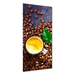 Wallario selbstklebende Duschrückwand 70 x 180 cm mit Motiv Kaffee und Bohnen - Wandverkleidung mit Hochglanzlaminat in Glasoptik