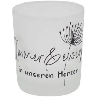 Teelicht Trauerlicht mit Spruch Gedenklicht statt Trauerkarte Trostkerze Trauergeschenk Beerdigung Andenken an Verstorbene Beileidsbekundung Geschenk (Immer & ewig)