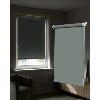 Victoria M. Tenebra Verdunkelungsrollo Klemmfix Rollo Fensterrollo, Sichtschutz, Verdunkelnd, Ohne Bohren inkl. Montagematerial, 50 x 220 cm, Grau