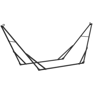 Outsunny Hängemattengestell Stahl Schwarz , Metall , 78x100x290 cm , Gartenmöbel, Gartenschaukeln, Hängematten