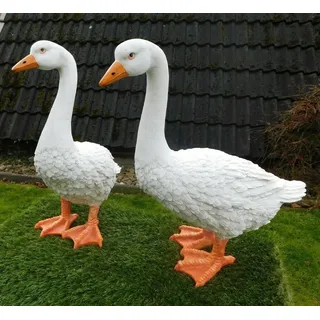 Gartenfigur Gans ca. 46cm einzeln oder 2er Set 3860 Garten Deko lebensecht - Lebensgroß