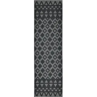 MY HOME Läufer MY HOME "Juliane Outdoor" Gr. 11, grau, B:67cm H:12mm L:230cm, Kunstfaser, Teppiche, Läufer, Hoch-Tief-Struktur, Boho, Outdoor geeignet