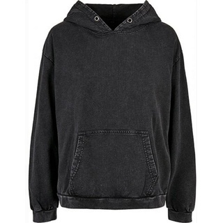 Build Your Brand Ladies Acid Washed Oversize Hoody Kapuzenpullover, Black, XXL