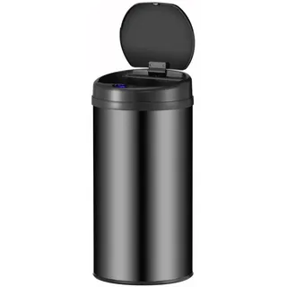 Juskys Runder Mülleimer 40 l Schwarz