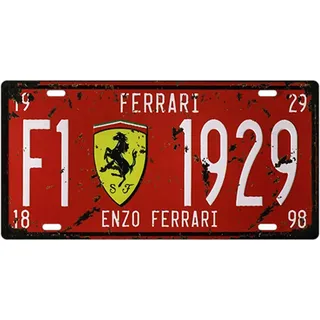 BAYABU Metall-Blechschilder Autoschild Enzo Ferrari Bar Pub Cafe Home Decor Retro Poster Vintage Wand 15,2 x 30,5 cm