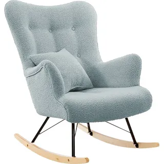 MIRJAN24 Schaukelsessel Zawil Boucle, Vintage Relaxsessel, Polstersessel, Wohnzimmersessel vom Hersteller (Farbe: Baloo 2086) - Türkis