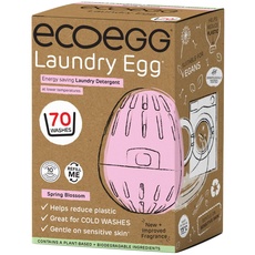 Ecoegg Wäsche-Ei | Ersatz für Reinigungsmittel und Stoff Conditioner | Empfindliche und keine Enzyme, Phosphate, Palmöl, Chlorbleichmittel | Empfindliche Haut | Federblüten 70 Wäsche
