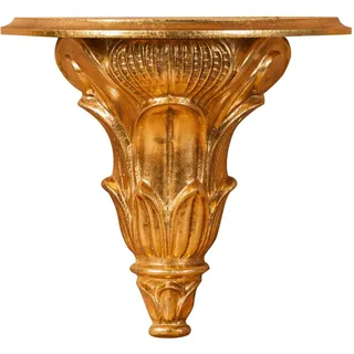 Biscottini Barockregal 33 x 17 x 29 cm | Antikgold-Regal | Shabby Chic Wandregale | kleine barocke Wandkonsole