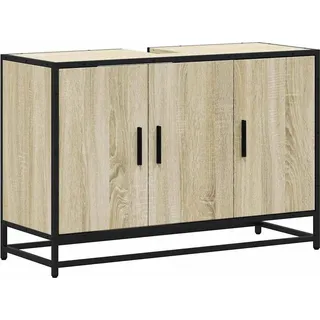 vidaXL Badezimmer-Waschbeckenschrank Sonoma-Eiche 90 x 33 x 60 cm Holzwerkstoff - Braun