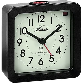 Atlanta 1854/4 Wecker Funk Funkwecker anthrazit eckig mit Licht Snooze - Grau