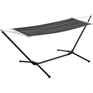 [en.casa] Hängematte, Surte mit Gestell 200x100 cm Dunkelgrau