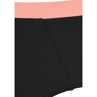 Highwaist-Bikini-Hose LASCANA ACTIVE "Janni", Damen, Gr. 32, N-Gr, schwarz, Recycling-Polyamid, kontrastfarbene Details, unifarben, Badehosen Highwaist-Bikini-Hose, mit kontrastfarbigen Bündchen