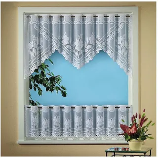 WECKBRODT »Darmstadt« Stangendurchzug 2 Stk. tlg. Bistro, Jacquard, strukturiert, floral, 2teiliges Set, Gardine, Store,