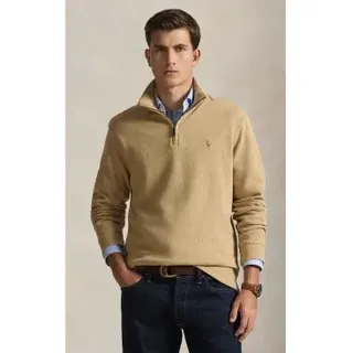 Polo Ralph Lauren für Herren. 710P07411006 Estate-Rib Kurzarmpullover beige (XS), Lässig, Baumwolle, Klassisch