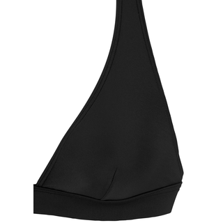 Triangel-Bikini-Top LASCANA ACTIVE "Janni", Damen, Gr. 36, Cup C/D, schwarz, Recycling-Polyamid, kontrastfarbene Details, unifarben, Bikini-Oberteile Triangel-Bikini-Top, mit Racerback