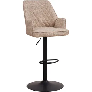 Barhocker Deluxe – Weiß – Mit Rücken- und Armlehne – Fußstütze – Modernes Design – Für Küche & Bar – Chenille – 1 Stück - Weiß