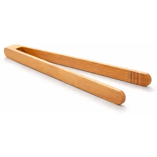 teemando® Grillzange aus edlem Kirsch-Holz, 30 cm, für Bratwurst, Steaks & Gemüse