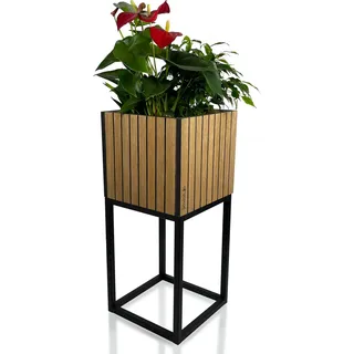 Blumenbeet quadratisch LOFT FIORINO Lamellen 22x22x50 cm - Bunt