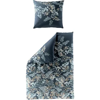 BIERBAUM Bettwäsche »4091« 2 Stk. tlg. Mako-Satin, 100 % Baumwolle, pflegeleicht blau B/L: cm x cm