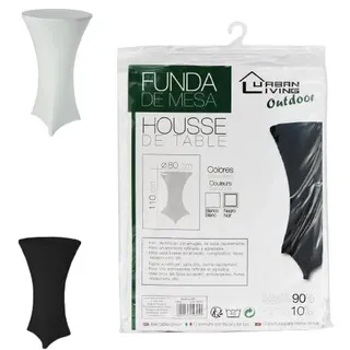 FORNOR 14804 Couchtischbezug, Weiß/Schwarz, Durchmesser 80 x