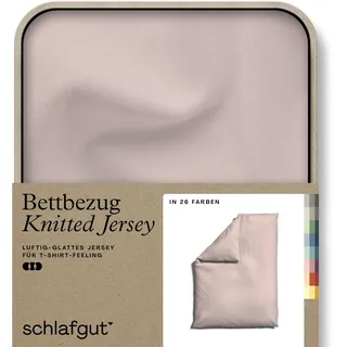 Schlafgut Bettbezug »Knitted Jersey uni, aus Bio-Baumwolle mit Elasthan, Reißverschluss«, (1 St.), bügelfrei, Mix & Match Bettwäsche: passender Kissenbezug erhältlich Schlafgut Purple Light B/L: 155 cm x 220 cm