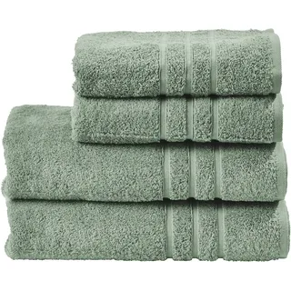 Handtuch Set DONE. "Daily Uni", grün (agave grün), 4 Stk., 2 Handtücher (50x100cm), 2 Duschtücher (70x140cm), Walkfrottier, Walkfrottier, Obermaterial: 100% Baumwolle, Handtücher, Handtuch Set, 2x Handtücher (50x100 cm) & 2 Duschtücher(70x140 cm)