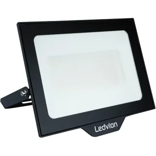 Ledvion LED Strahler Außen 100W wasserdicht IP65 6000K 12000lm | Mit Anschlusskabel fuer schnelle Montage an Fassade Garage Garten und Werkstatt