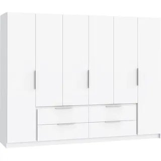 Forte Drehtürenschrank Luano 269,7 x 210,5 x 60 cm Weiß