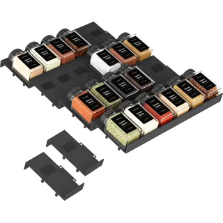 Famhap Gewürz Organizer Schublade, 24 Stück Patchworkable Gewürzregal Schublade, Küchen Organizer schublade für Gewürzgläser, Spice Rack Schublade für Gewürze Aufbewahrung