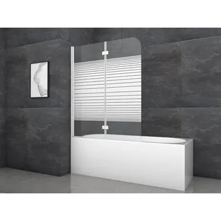 Marwell Pulse 2 - 2-flg, 140x115cm - Duschwand für Badewanne in weiß - Duschabtrennung