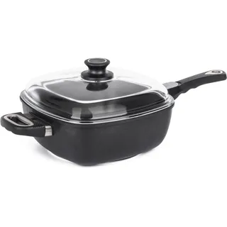 G21 Cook 26 cm tiefe Bratpfanne mit Deckel und abnehmbarem Griff