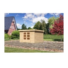 Karibu Holz-Gartenhaus Boras - Flachdach Unbehandelt 298 cm x 302 cm