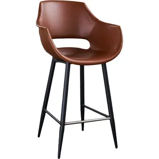 KAWOLA Thekenhocker ZAJA Barstuhl Sitzhöhe 65 cm Kunstleder cognac - Braun