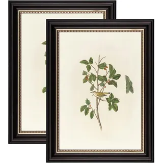 YoHyien Bilderrahmen Vintage A4 2er Set, Retro Fotorahmen zum Aufhängen und Aufstellen, Shabby Chic Postkarten Rahmen für Den Schreibtisch, Picture Photo Frame for Wall (Schwarz, 21 x 30 cm)