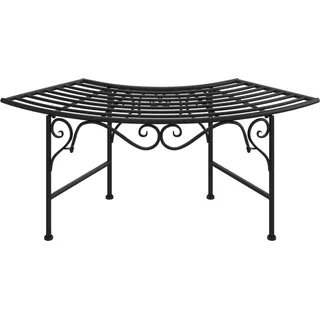 vidaXL Baumbank 113 cm Schwarz Stahl - Schwarz