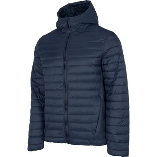 4F Herren Steppjacke Daunenjacke Warme Jacke mit Kapuze Winddicht Herbst Winter Dunkelblau S - Dunkelblau