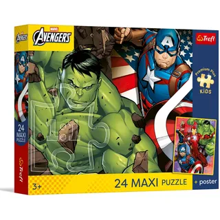 Trefl – Avengers: Helden wie aus einem Traum – 24-teiliges Maxi-Puzzle – große Teile, Sammelposter, kreative Unterhaltung, für Kinder ab 3 Jahren