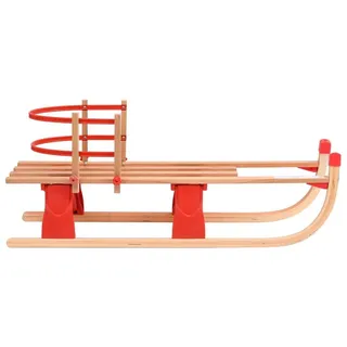 vidaXL Klappschlitten mit Rückenlehne 119 cm Holz - Rot