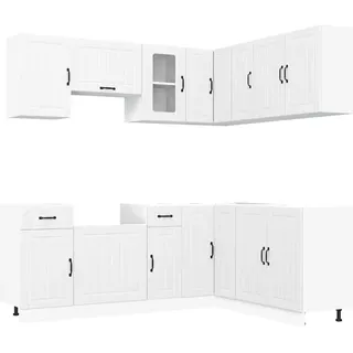 vidaXL 11-tlg. Küchenschrank-Set Lucca Weiß Holzwerkstoff - Weiß