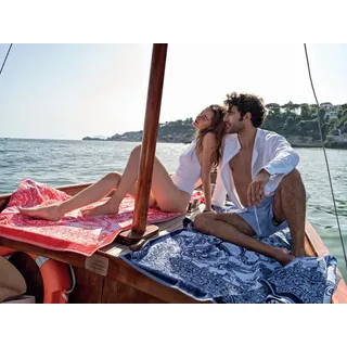 Bassetti CAPODIMONTE Strandtuch aus 100% Baumwolle in der Farbe Koralle R1, Maße: 90x180 cm - 9329077