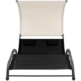 vidaXL Doppel-Sonnenliege 190 x 158 x 0 cm Schwarz